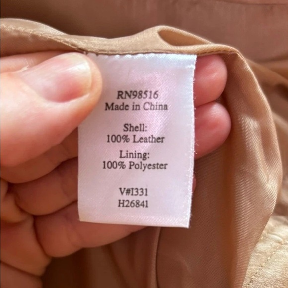 Coldwater Creek Tan Leather Jacket Womens Small Snaps Suede Equestrian Western - Picture 10 of 14